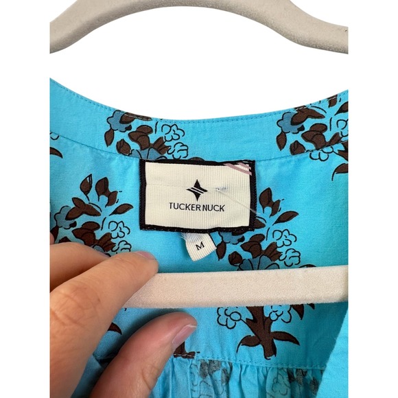 Tuckernuck Beach  Tropical Turquoise Bouquet Kenzo Mini Dress Floral Cover up  M - Picture 4 of 7